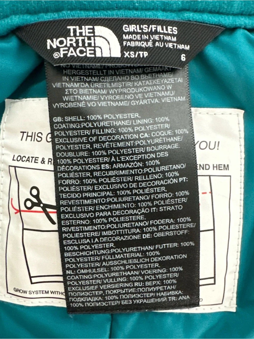 The North Face Girls Dryvent Winter Warm Snow Pants Turquoise Blue Size XS(6)